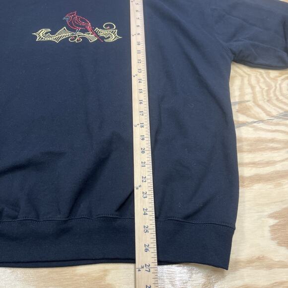 M & C Sportswear Black Bedazzled Embroidered Black Womens Sz 1X Christmas - Picture 9 of 10